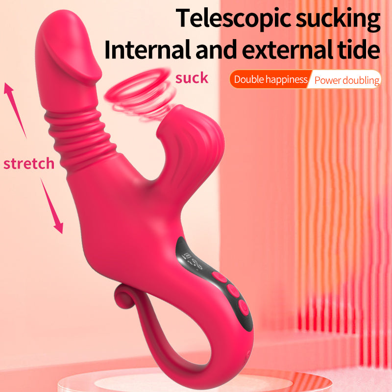 Stretch And Suction Vibration Dildo