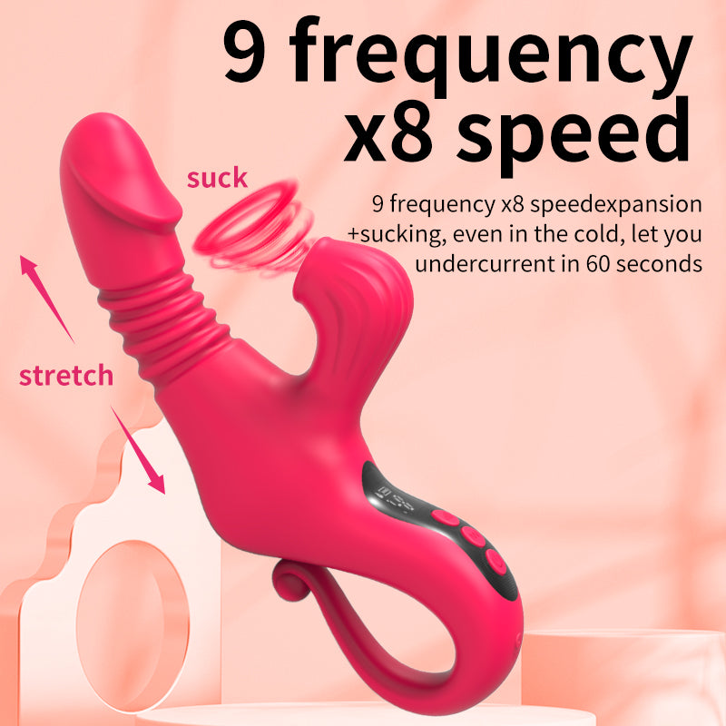 Stretch And Suction Vibration Dildo