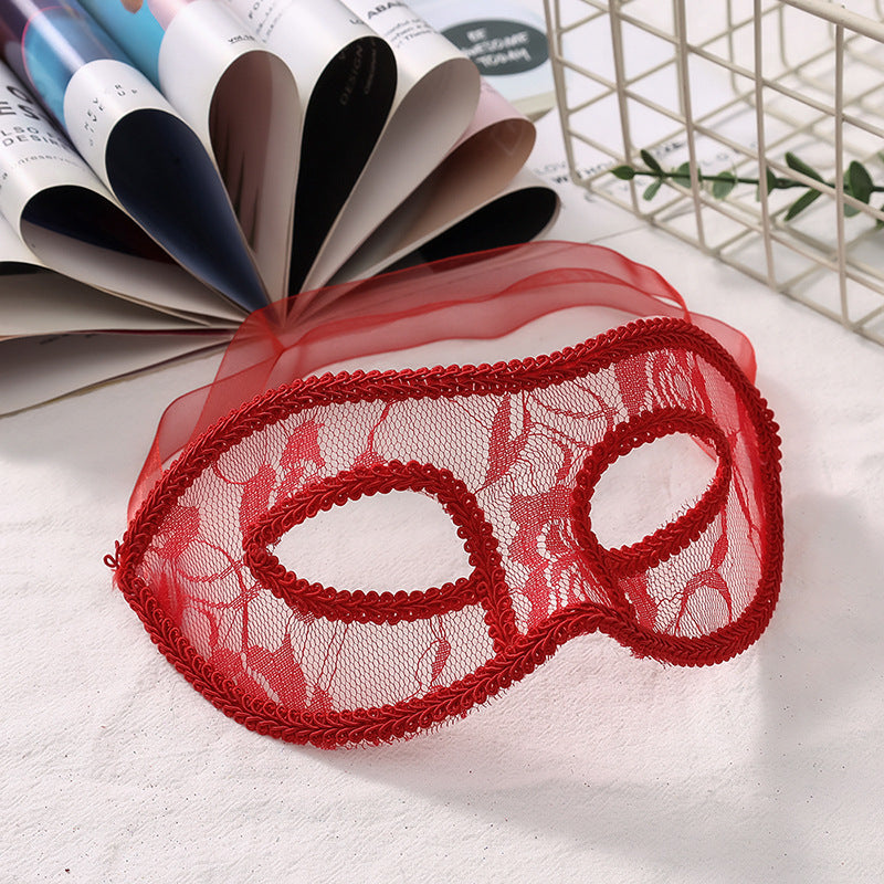 Wholesale Women Simple Hollow Lace Half Face Solid Color Stereotyped Sexy Halloween Mask