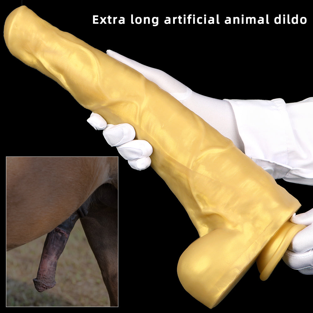 StudHorse Realistic Curved Dildo -Golden