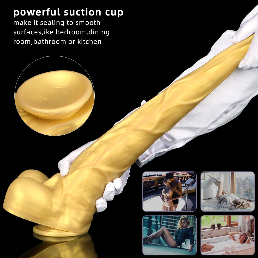 StudHorse Realistic Curved Dildo -Golden