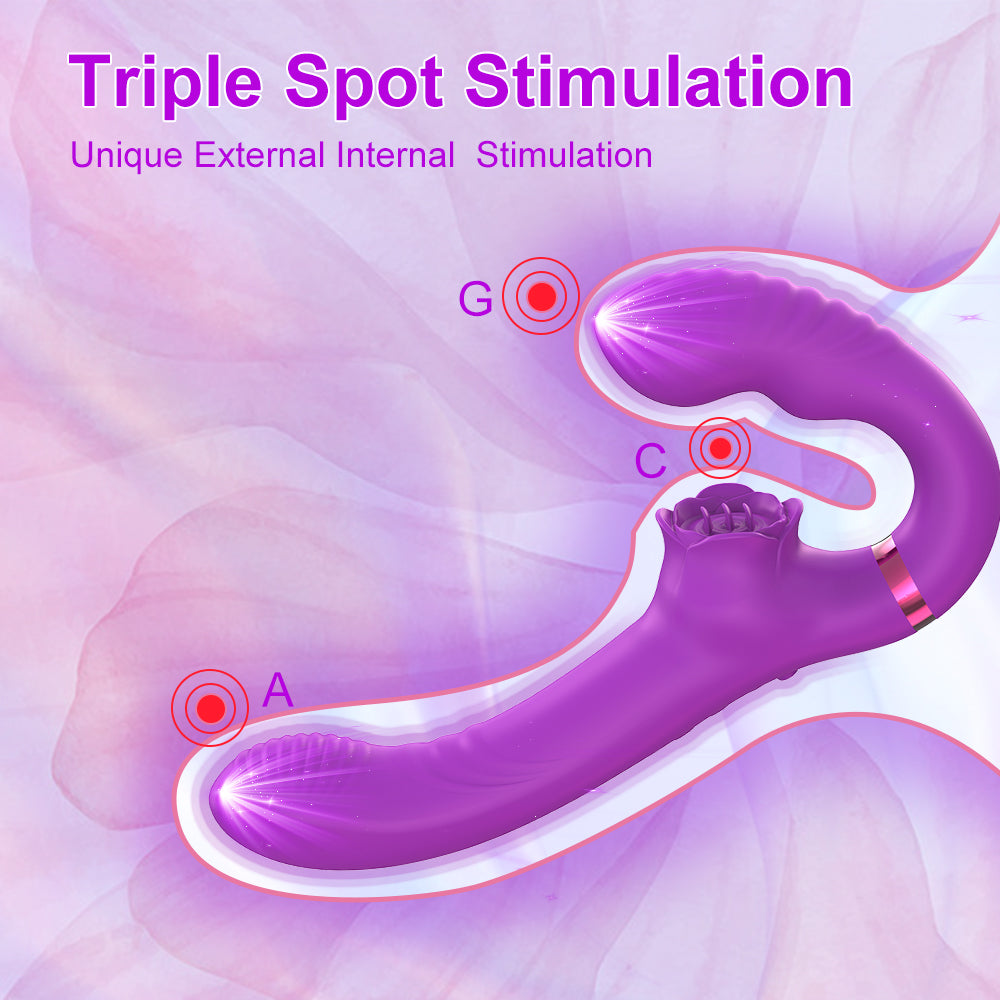 Rose Clit Stimulator Dual Motor Shock Panty Vibrator