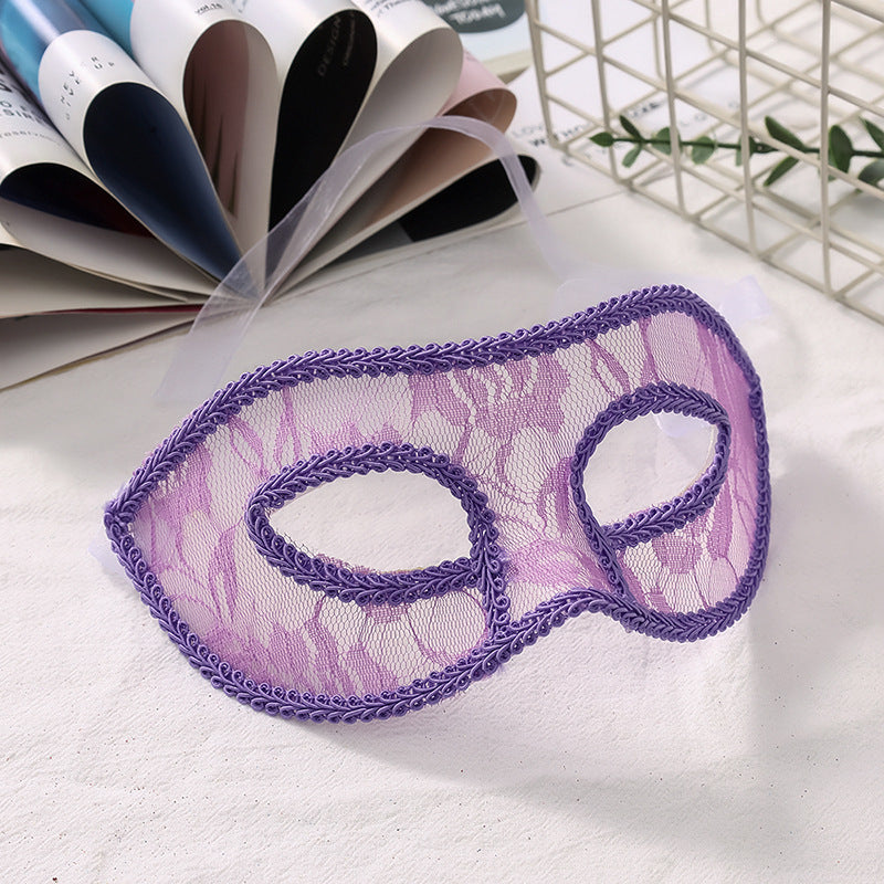 Wholesale Women Simple Hollow Lace Half Face Solid Color Stereotyped Sexy Halloween Mask