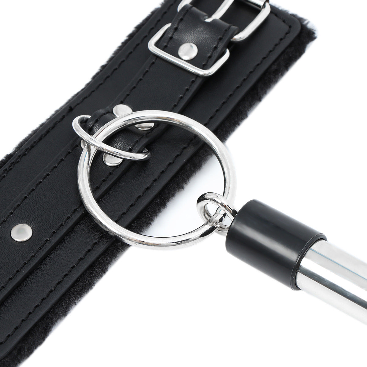 Villus Lined Metal Bar Cuffs