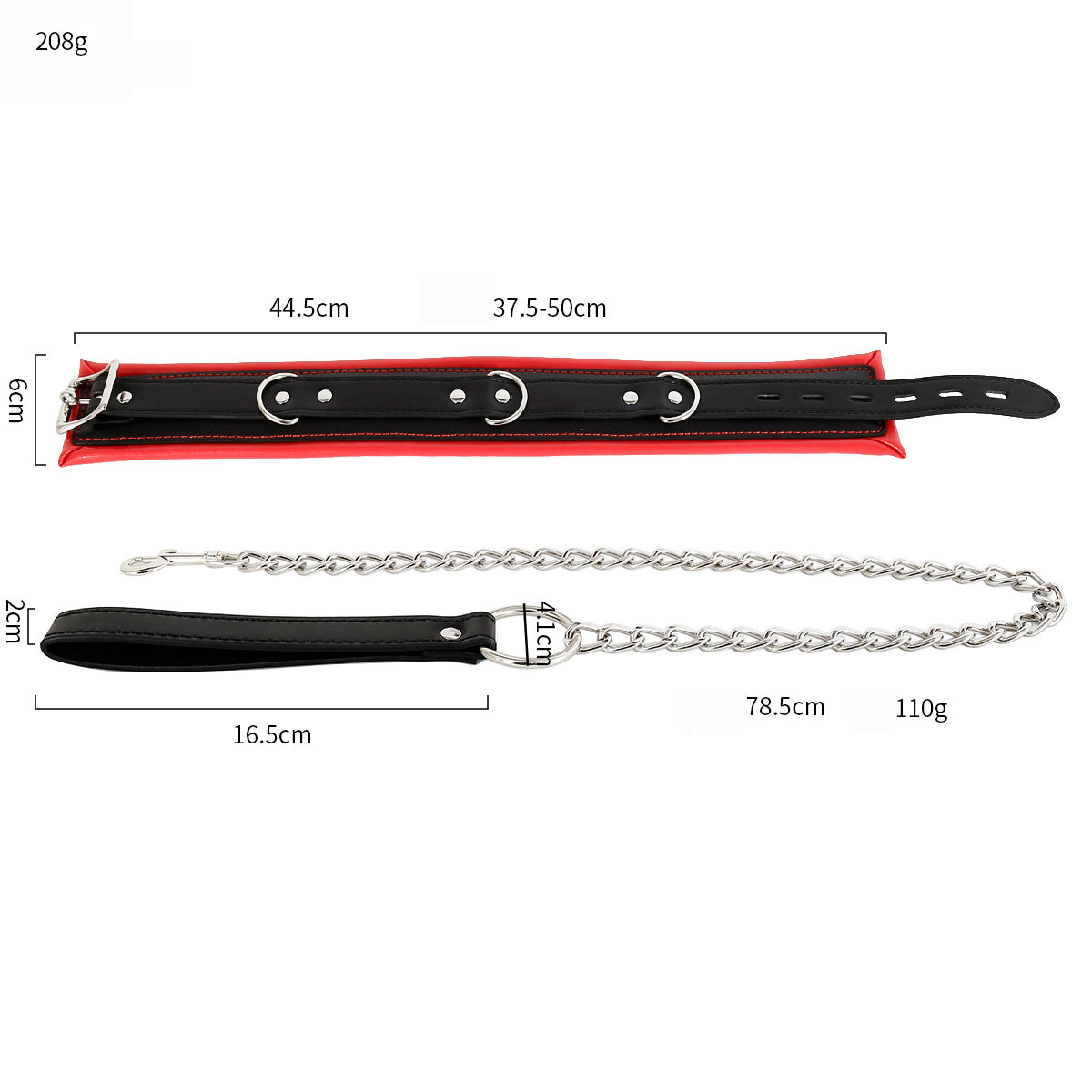 Thick Black And Red Bondage Collar