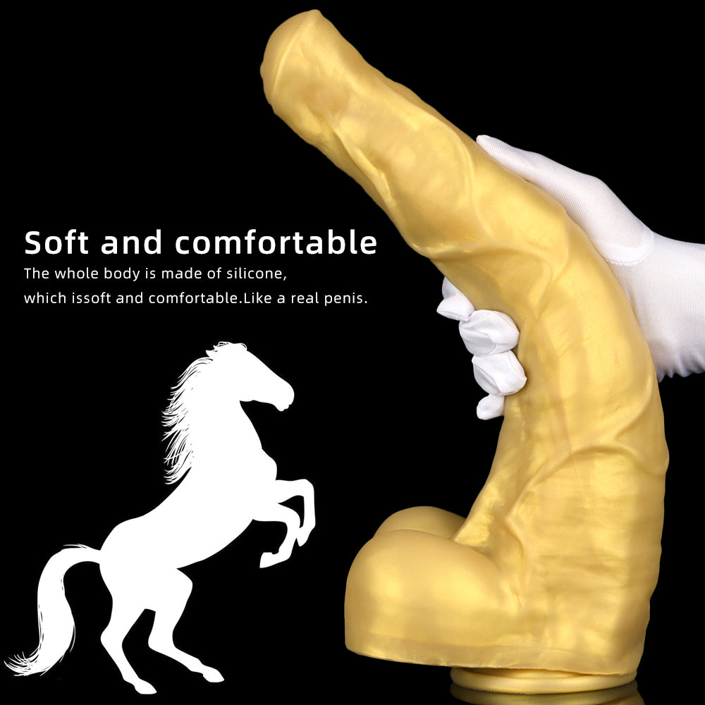 StudHorse Realistic Curved Dildo -Golden