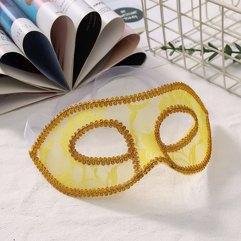 Wholesale Women Simple Hollow Lace Half Face Solid Color Stereotyped Sexy Halloween Mask