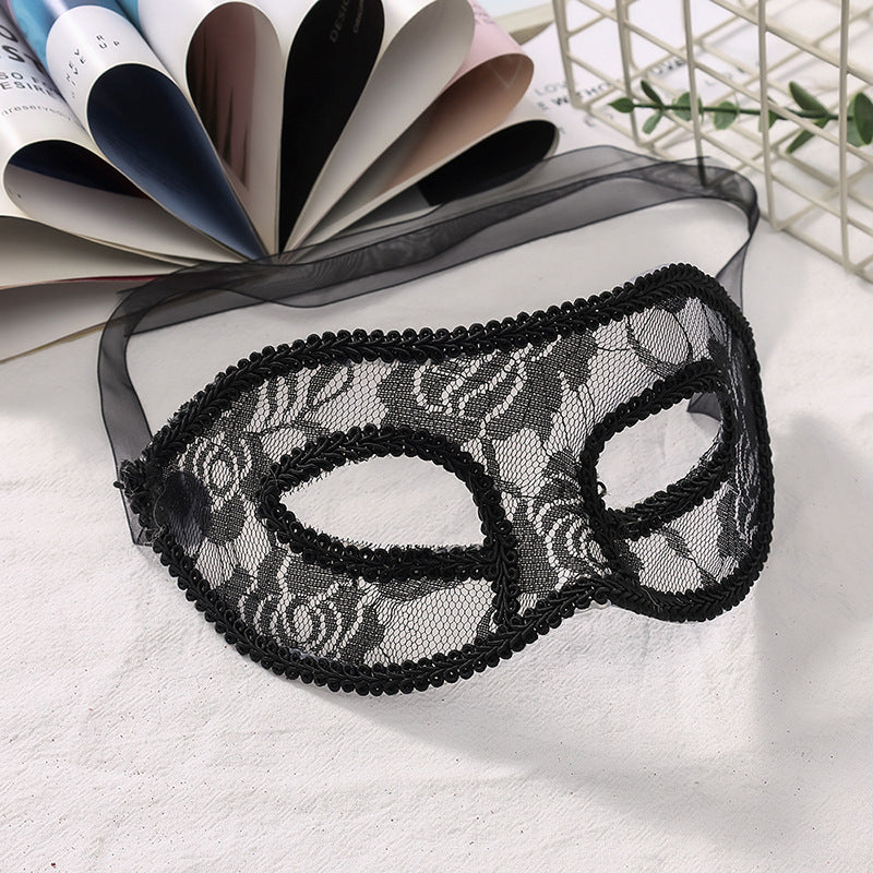 Wholesale Women Simple Hollow Lace Half Face Solid Color Stereotyped Sexy Halloween Mask
