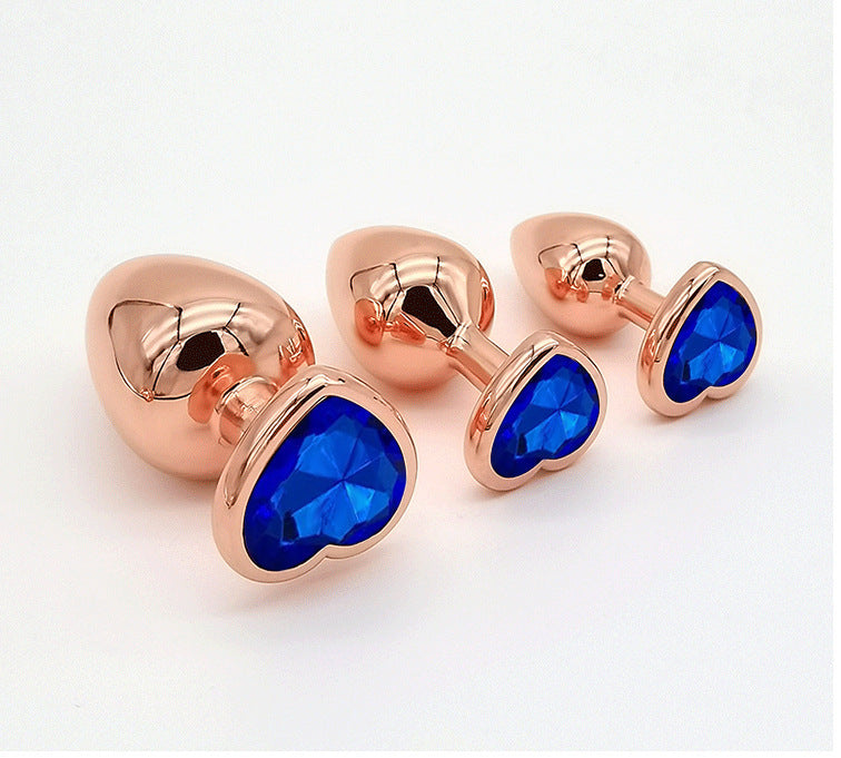 Rose Gold Anal Plug With Heart Diamond