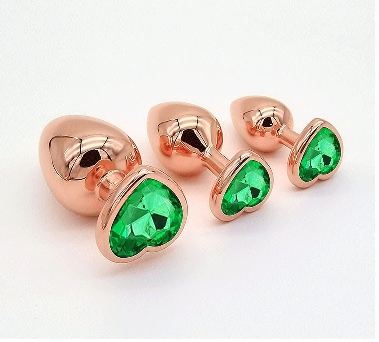 Rose Gold Anal Plug With Heart Diamond