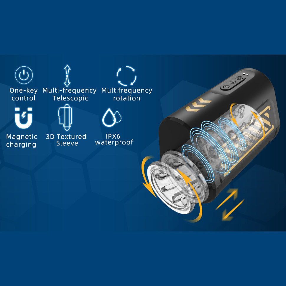 Thrusting Rotating Portable Masturbation Cup