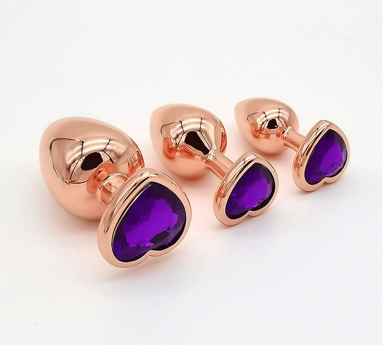 Rose Gold Anal Plug With Heart Diamond