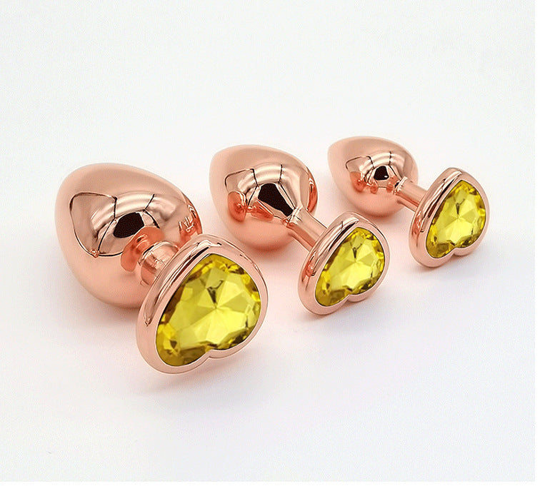 Rose Gold Anal Plug With Heart Diamond