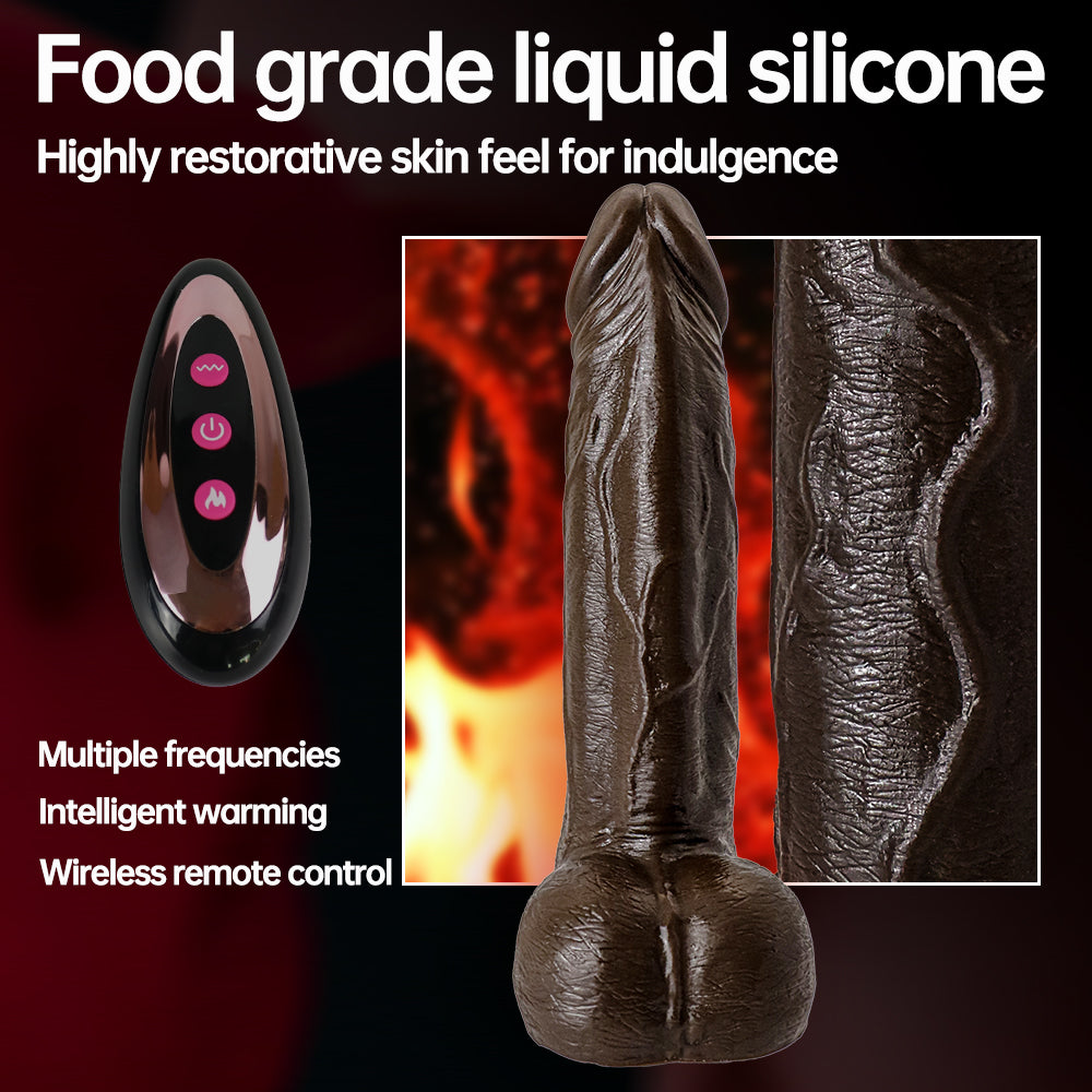 Realistic Swinging & Warming Silicone Vibrating Dildo
