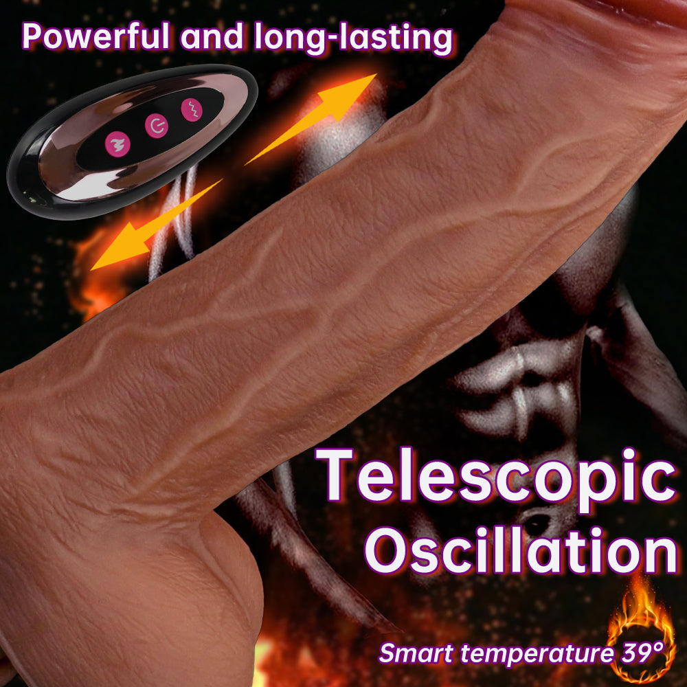Realistic Swinging & Warming Silicone Vibrating Dildo