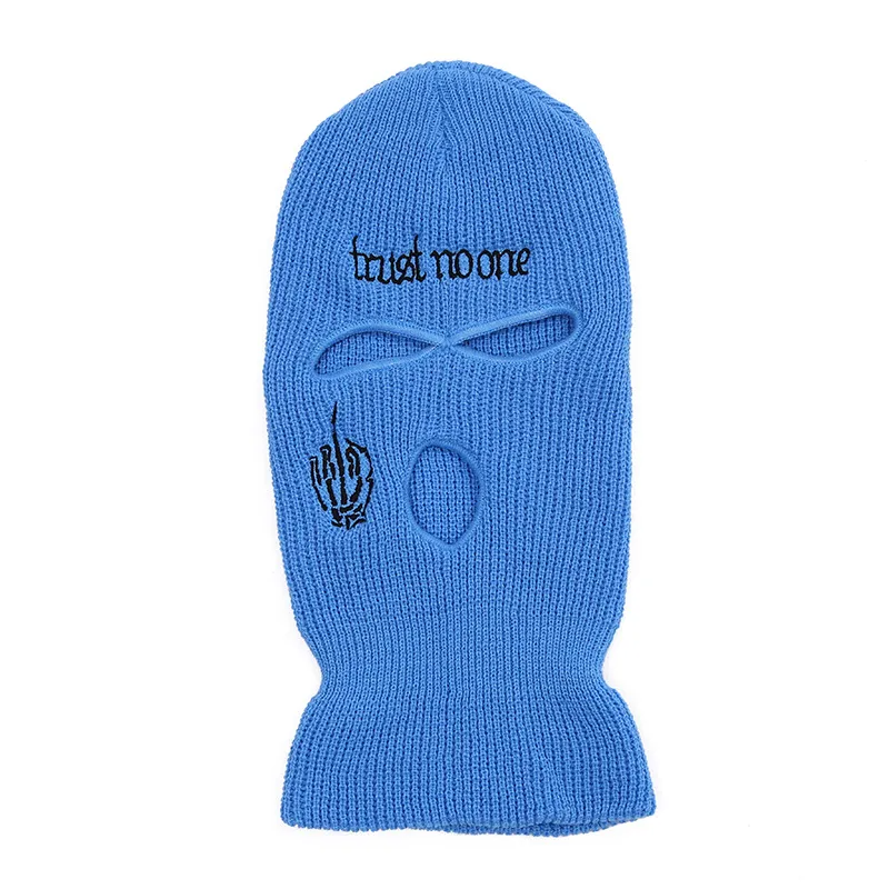 Unisex Fashion Letter Embroidered Three Hole Hat Knit Pullover Hat