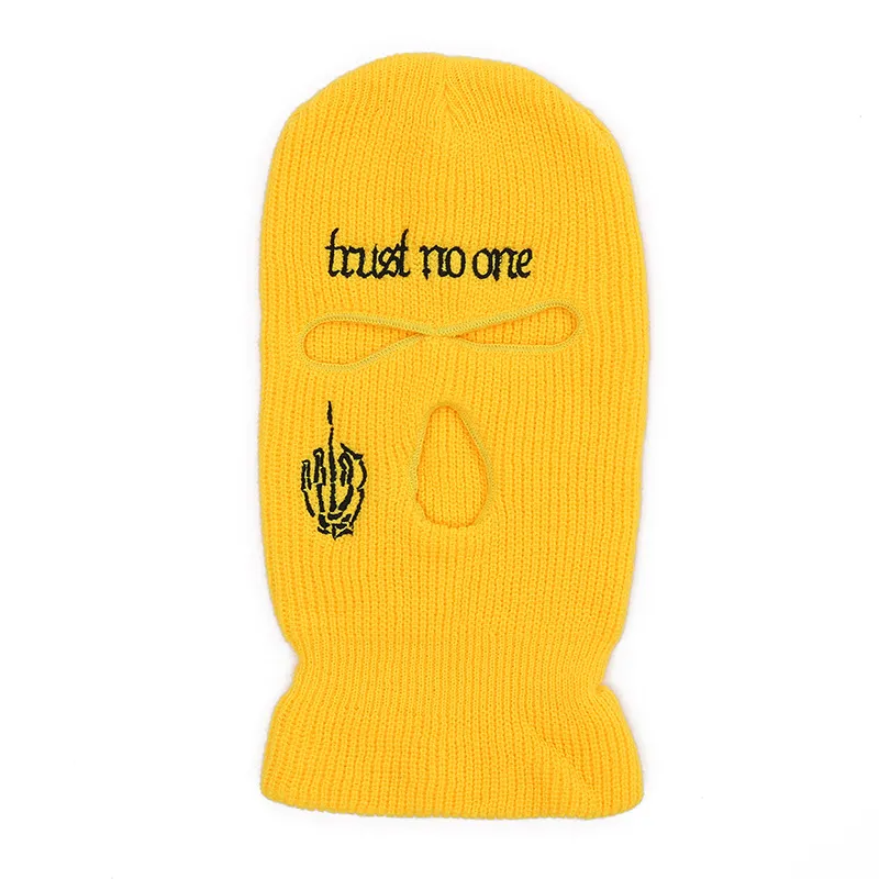 Unisex Fashion Letter Embroidered Three Hole Hat Knit Pullover Hat