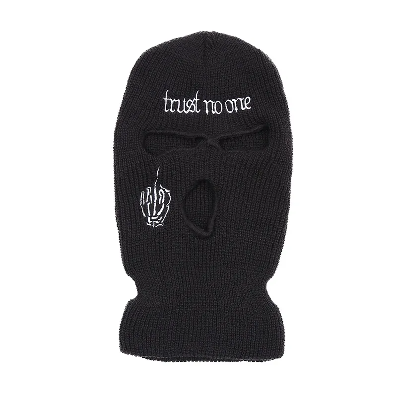 Unisex Fashion Letter Embroidered Three Hole Hat Knit Pullover Hat