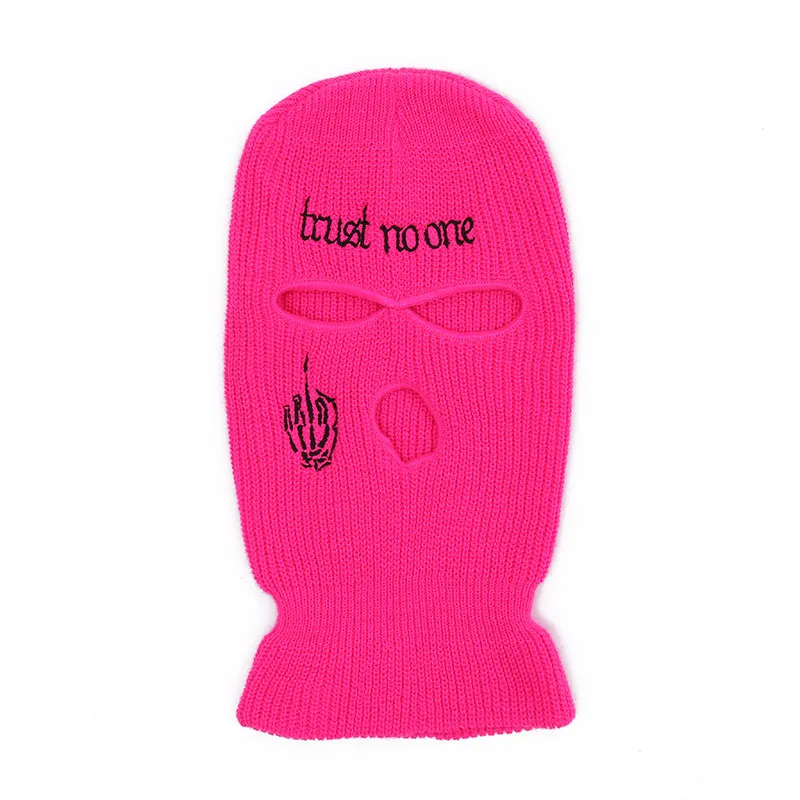 Unisex Fashion Letter Embroidered Three Hole Hat Knit Pullover Hat