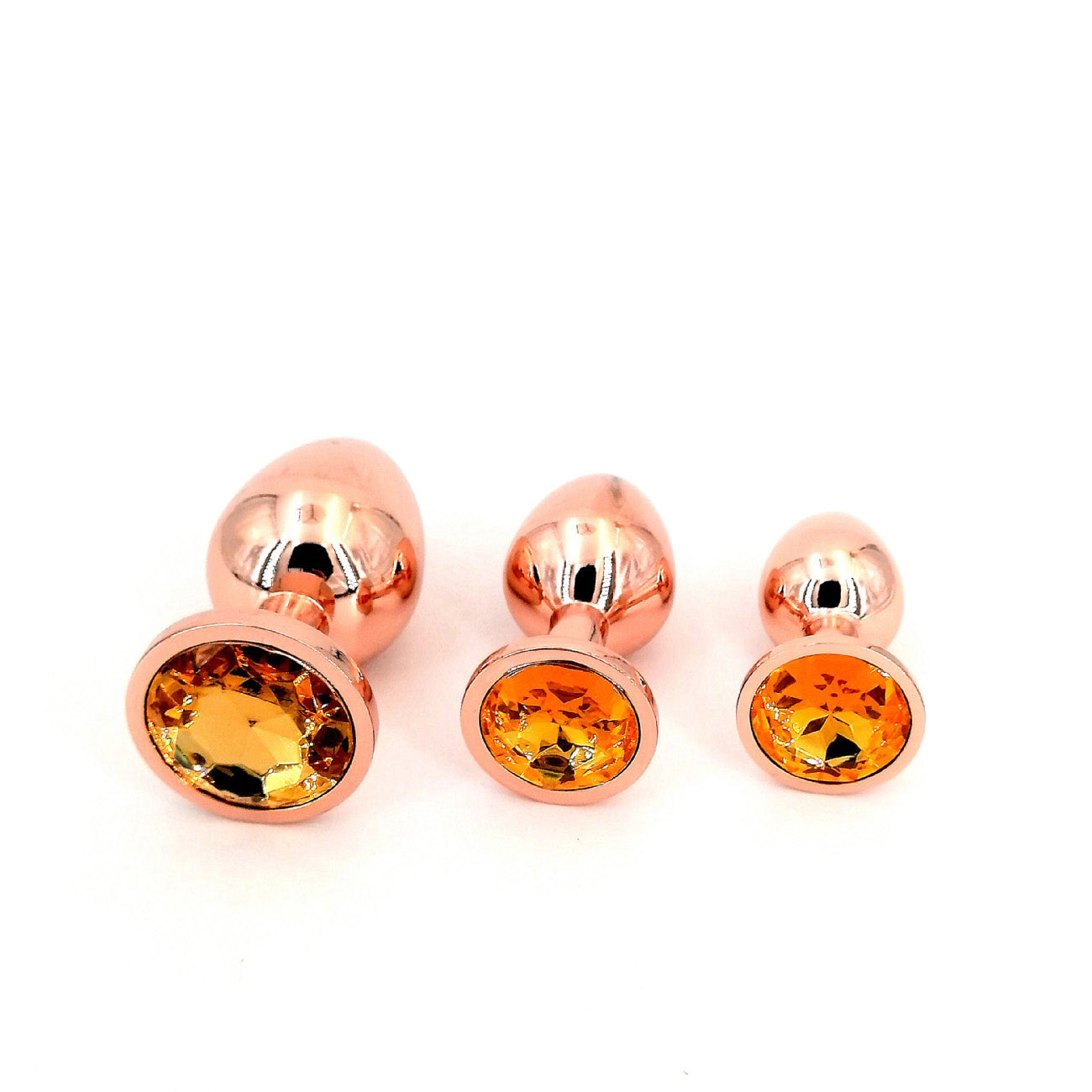 Rose Gold Anal Plug With Diamond-S