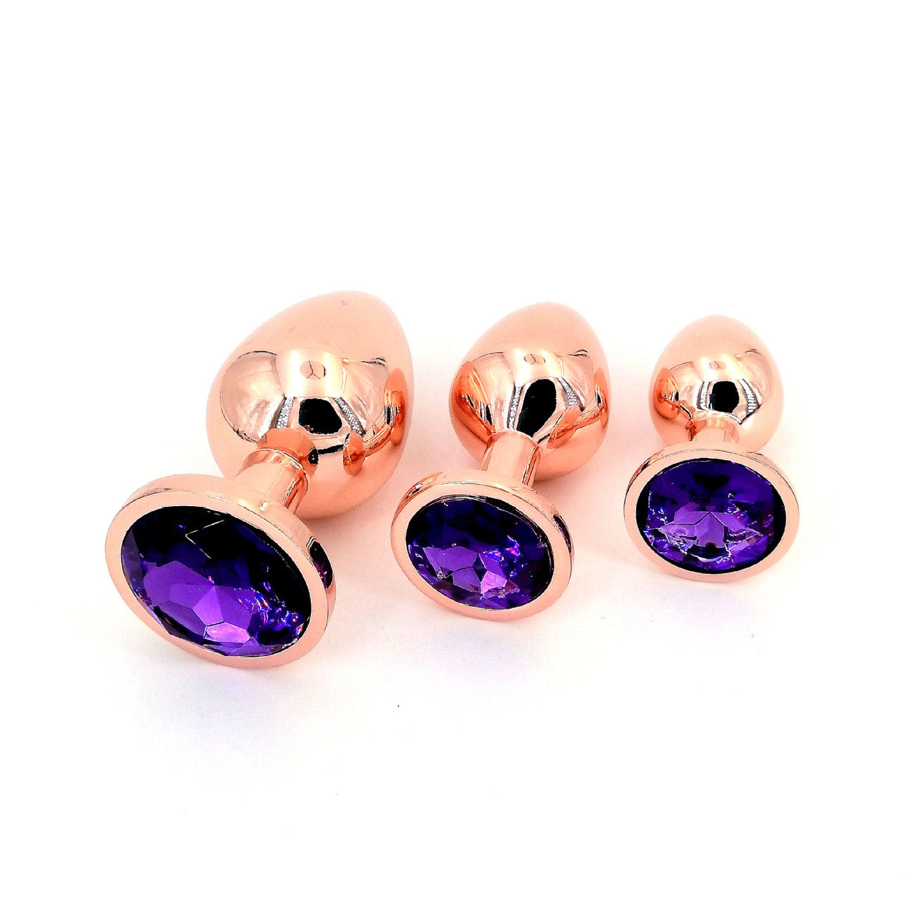 Rose Gold Anal Plug With Diamond-S