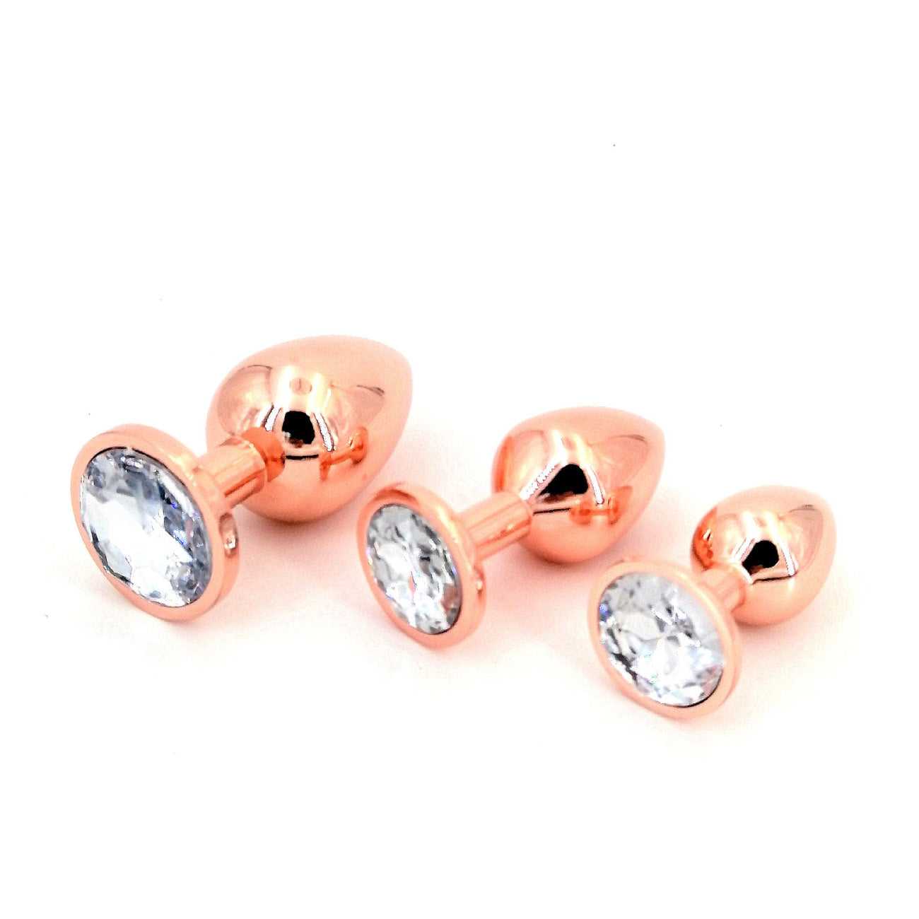 Rose Gold Anal Plug With Diamond-S