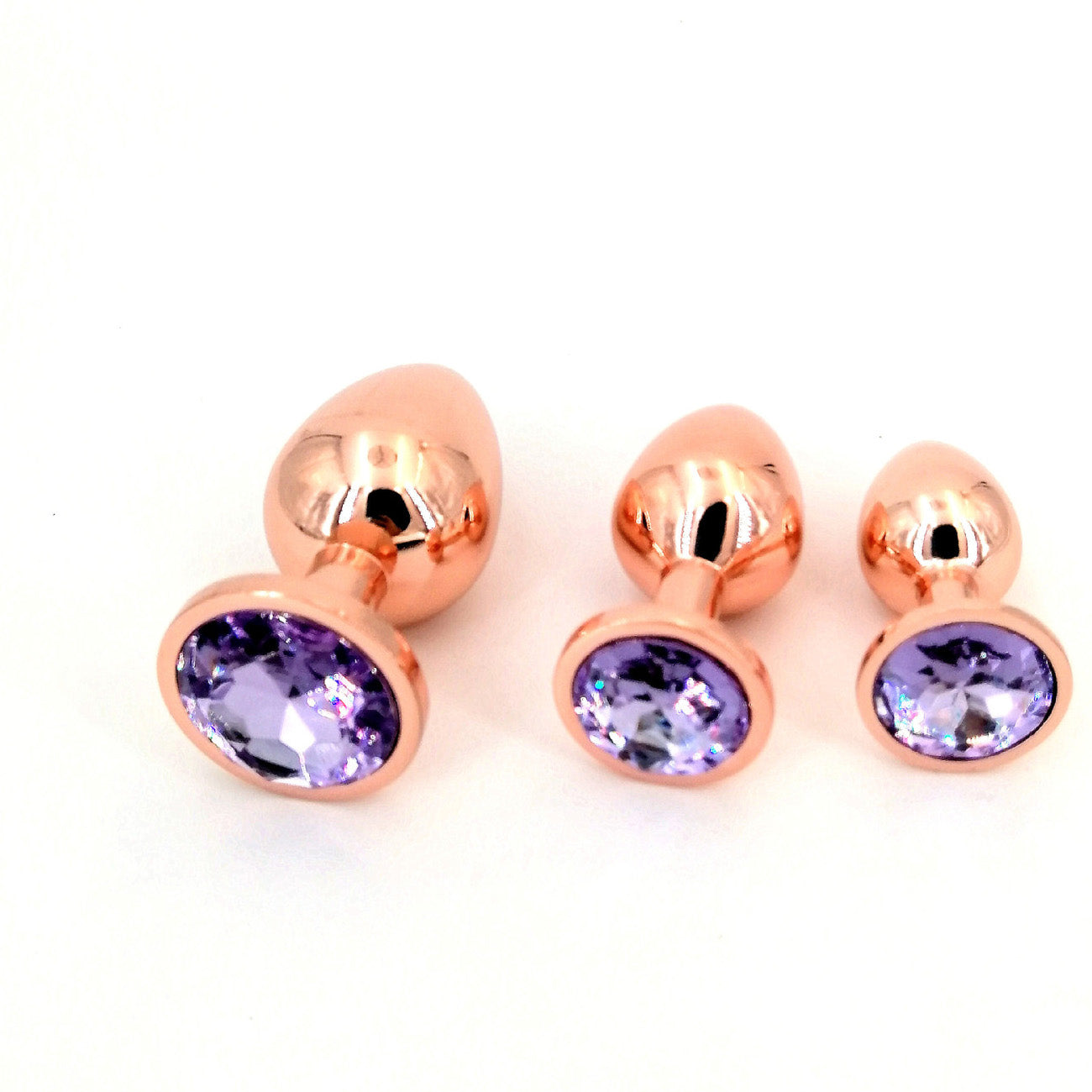 Rose Gold Anal Plug With Diamond-S