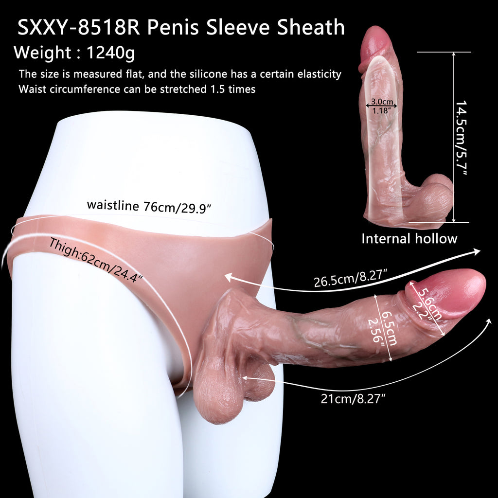 10.5 Inches Wearable Hollow Dildo