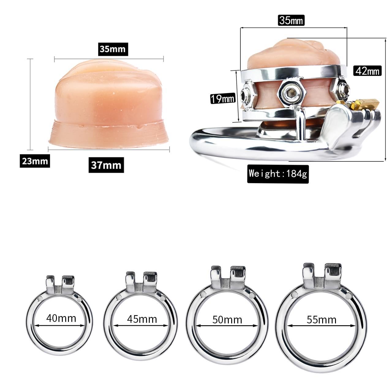 Fake Silicone Stainless Steel Chastity Cage