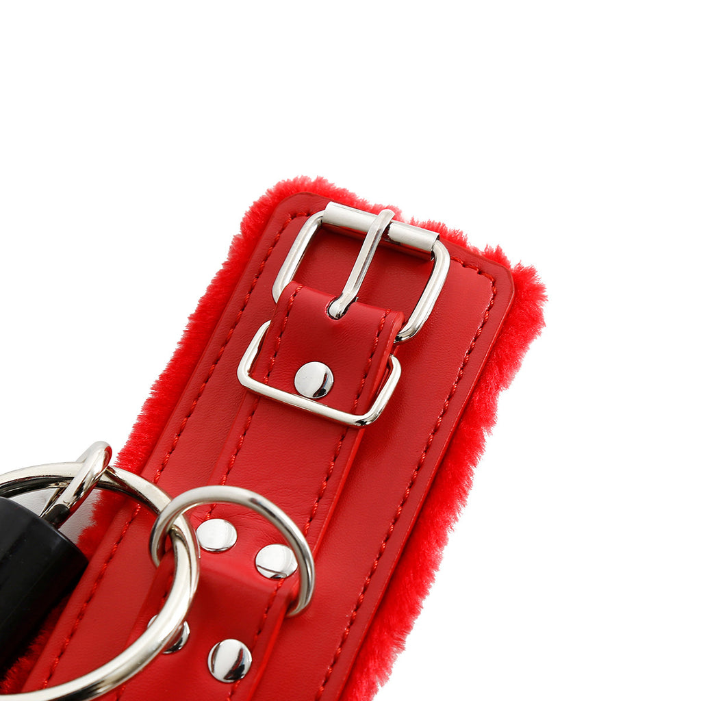 Villus Lined Metal Bar Cuffs