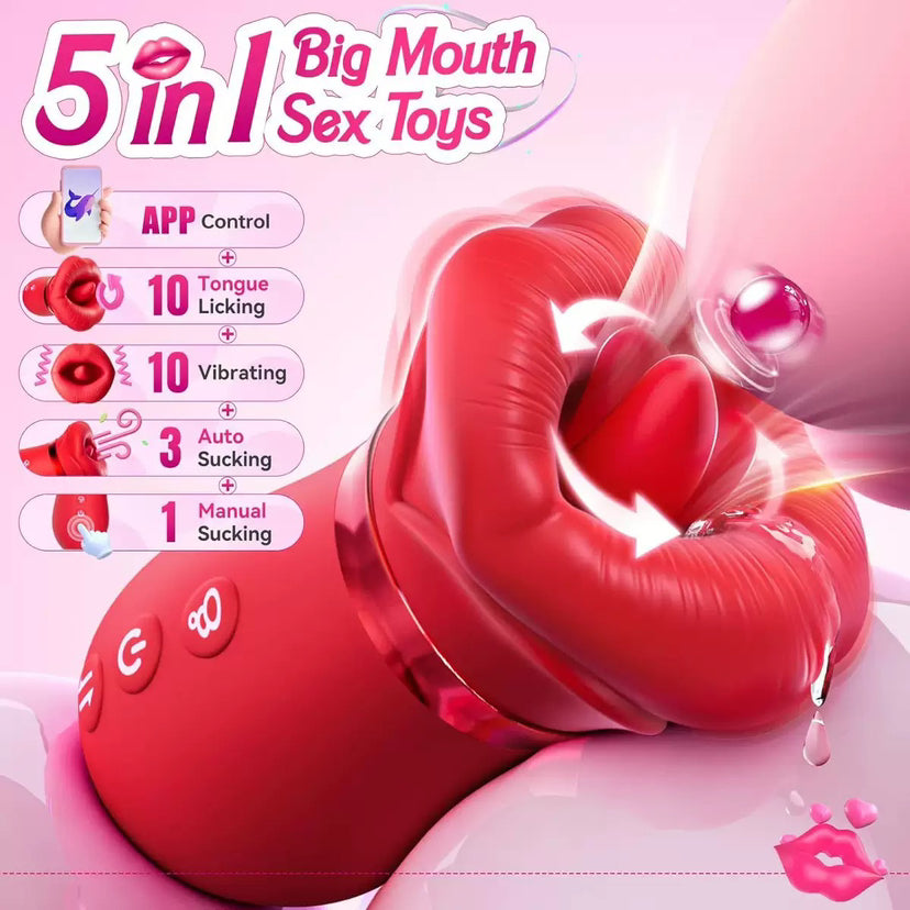 4IN1 Mouth Sucking Vibrator Rose Vibrator