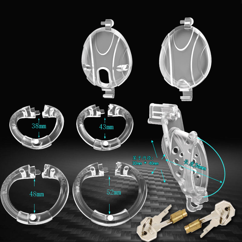 Flip design chastity lock Double Key Plastic Bird Cage Sex Toys