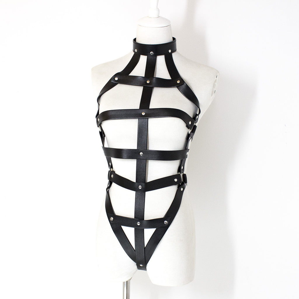 PU Leather Sexy Bondage Harness Lingerie