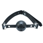 Pin Buckle Breathable O Ring White Strap Ball Gag