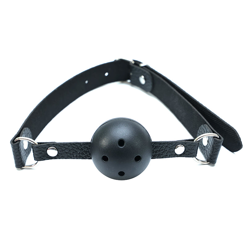 Pin Buckle Breathable O Ring White Strap Ball Gag