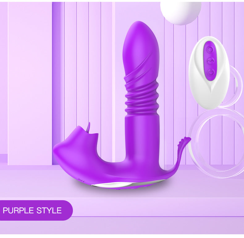 Licking &Thrusting Strap-on Dildo Vibrator