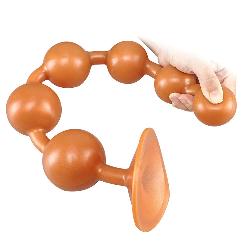 Overlength Liquid Silicone Round Beads Anal Plug