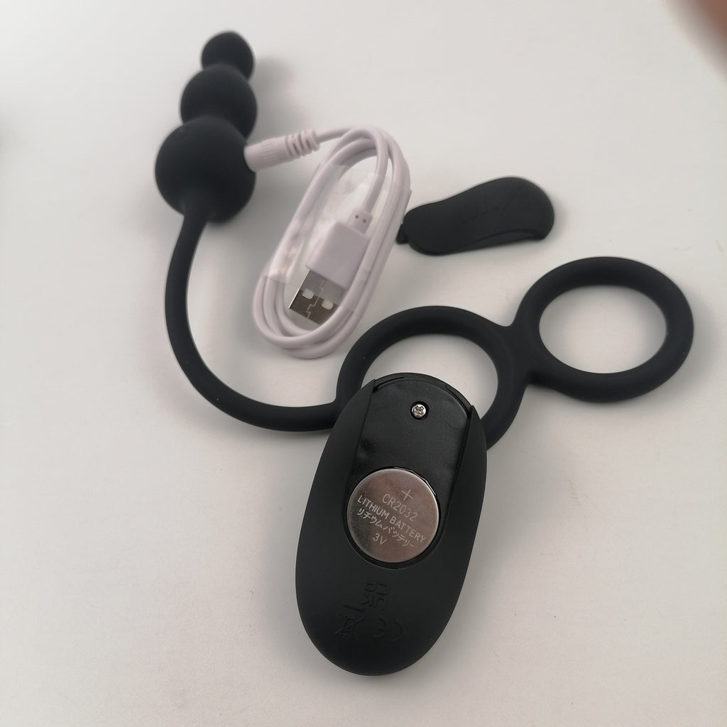 Double Cock Ring Anal Beads