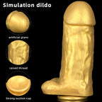 Lifelike 9.9"/25 cm Realistic Dildo -Golden