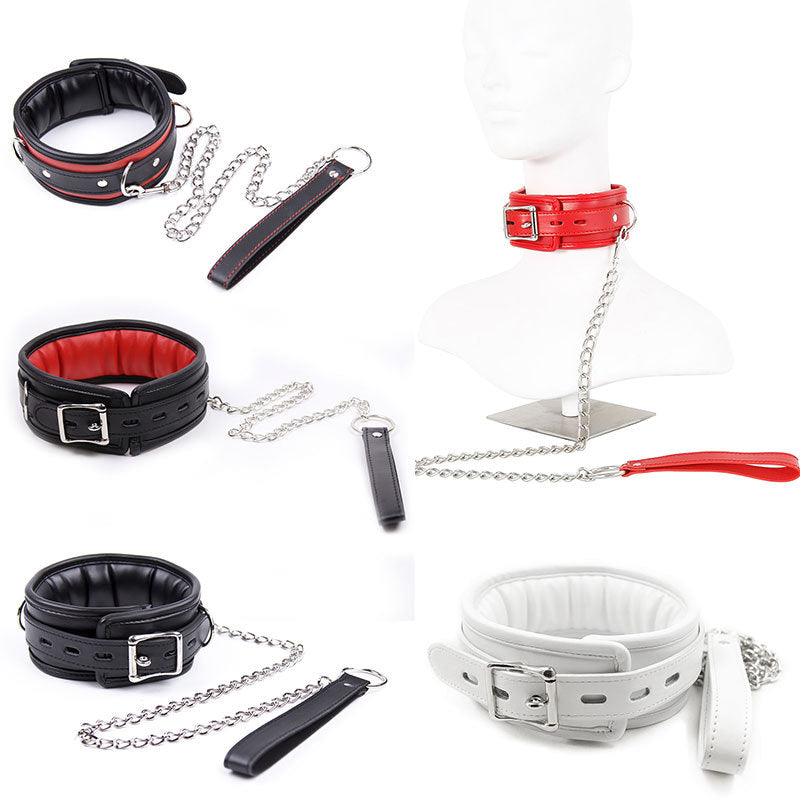 Black And Red Thick D Ring Neck Collar