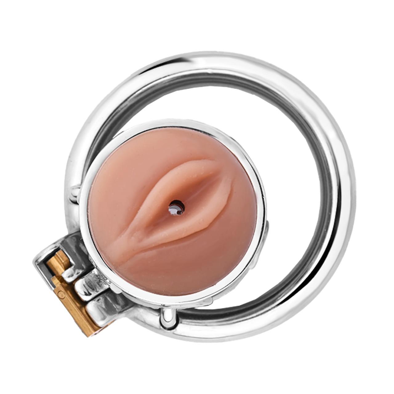 Fake Silicone Stainless Steel Chastity Cage