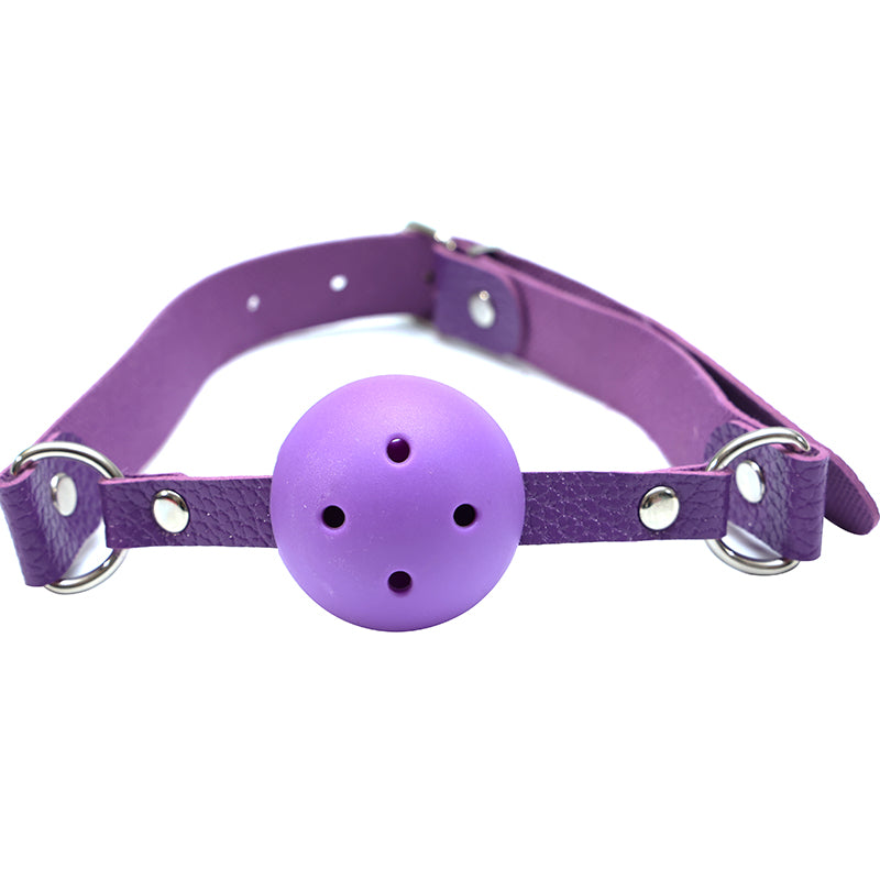 Pin Buckle Breathable O Ring White Strap Ball Gag