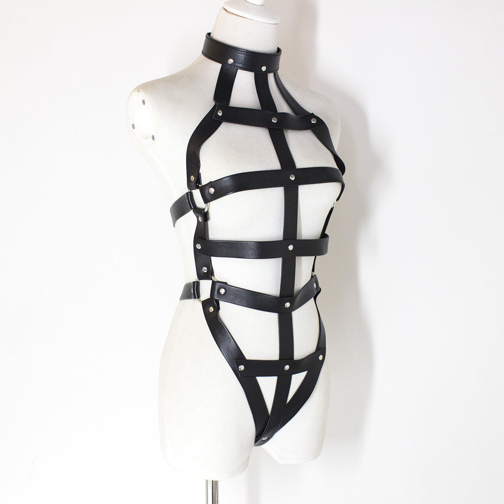PU Leather Sexy Bondage Harness Lingerie