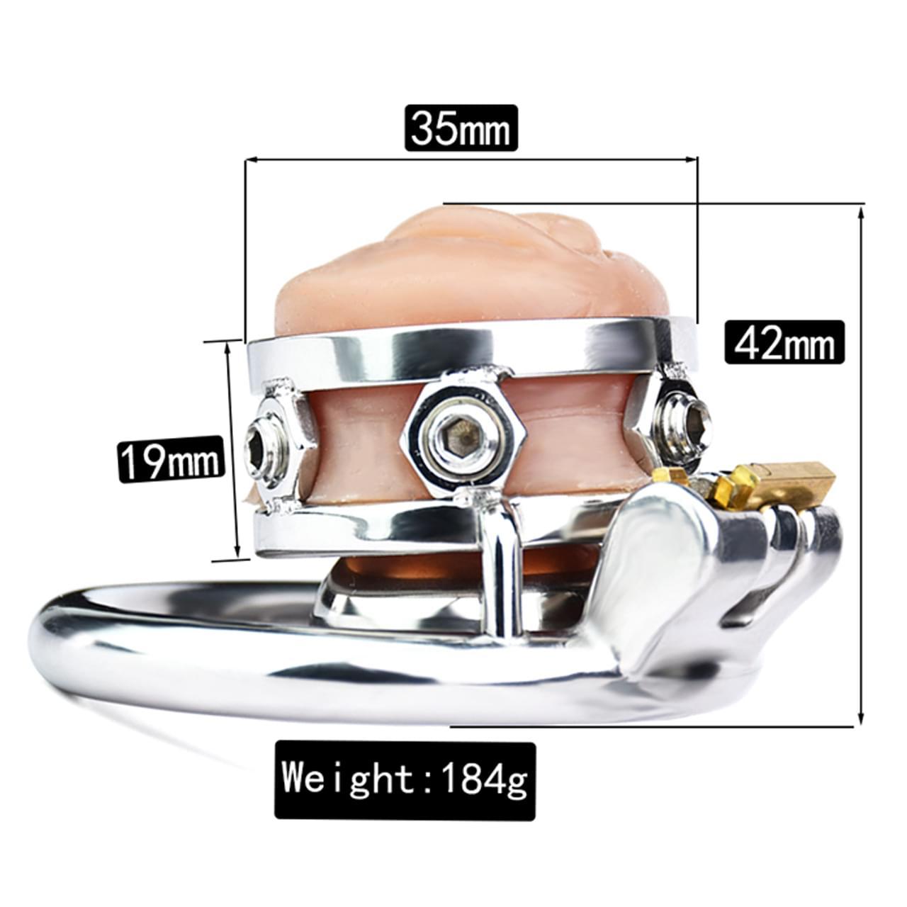 Fake Silicone Stainless Steel Chastity Cage