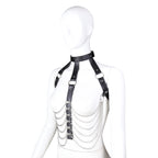 Body Chain Black Leather Bra Caged Harness