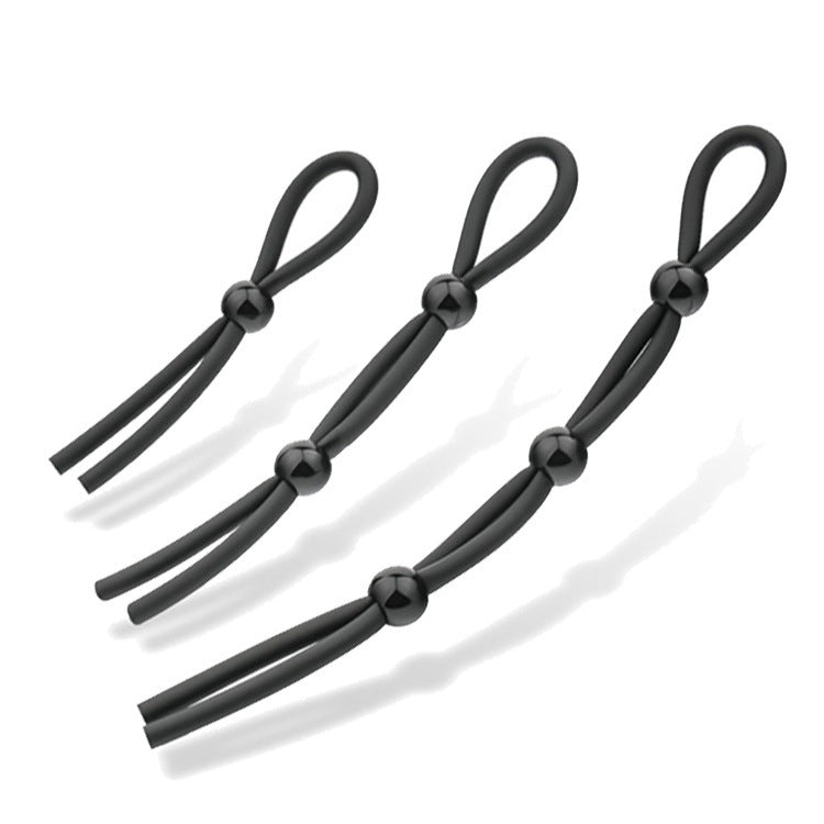 Black Adjustable Penis Tie Ring