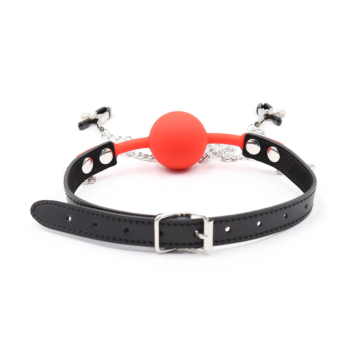 Silicone Ball Gag With Nipple Clamps