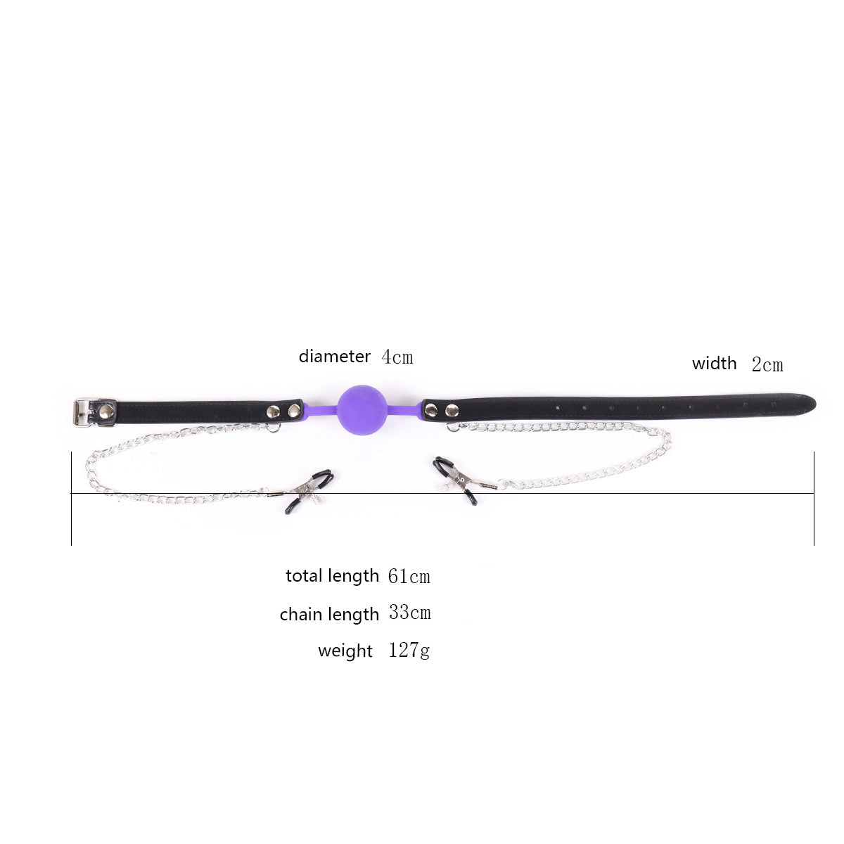 Silicone Ball Gag With Nipple Clamps