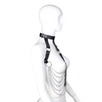 Body Chain Black Leather Bra Caged Harness