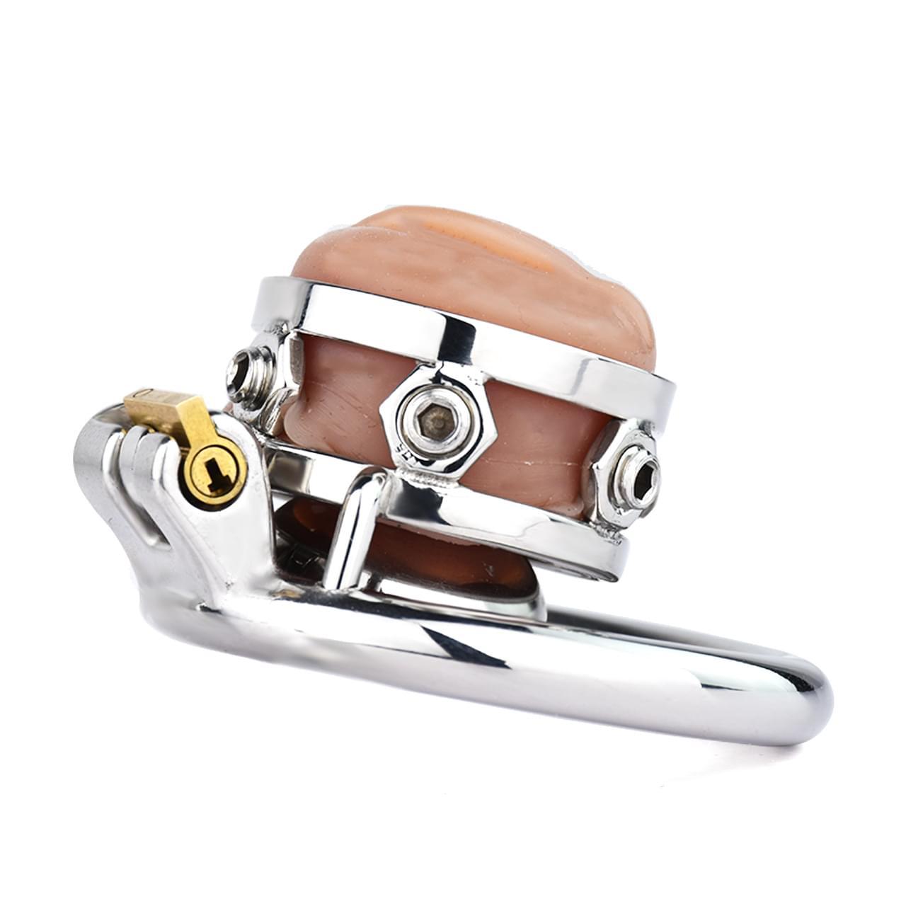 Fake Silicone Stainless Steel Chastity Cage